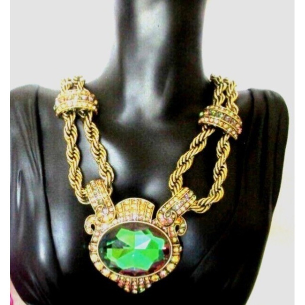 Heidi Daus Chain Of Events AURORA BOREALIS Necklace STUNNING MULTI COLOR NEW - Picture 2 of 11